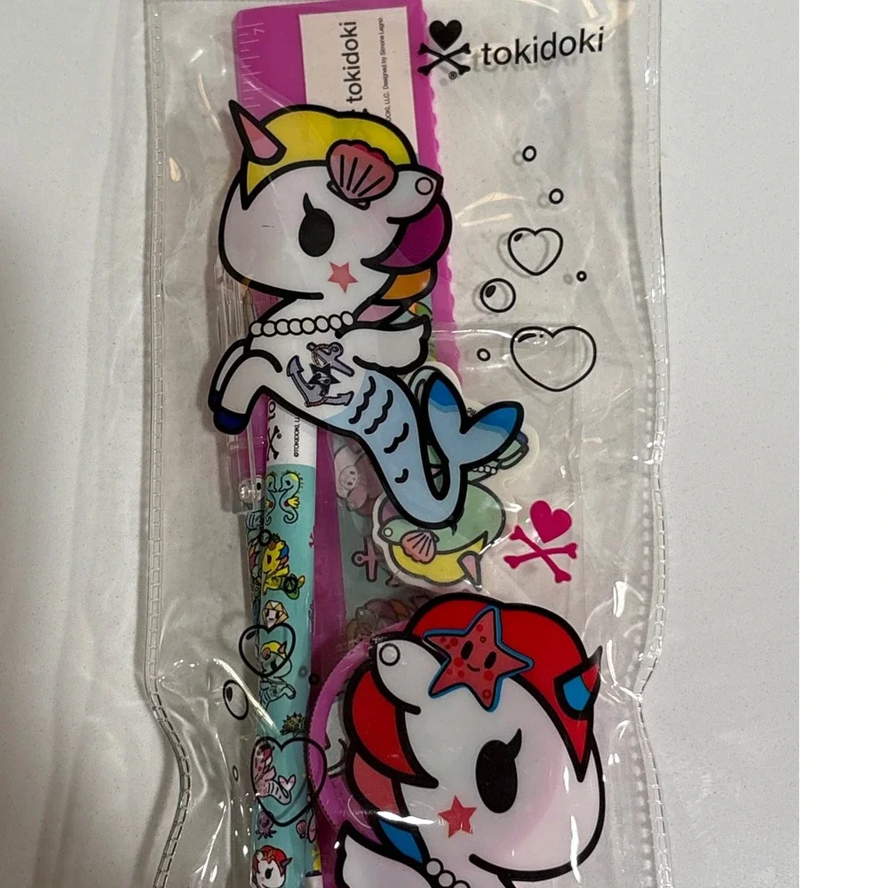 Tokidoki Stationery Set Pencil‎ Ruler Eraser Kids School Supplies New Mermaid